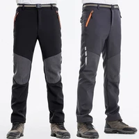 winter hiking mens pants fleece softshell trousers outdoor sport thick trekking skiing waterproof pants military tactical pants