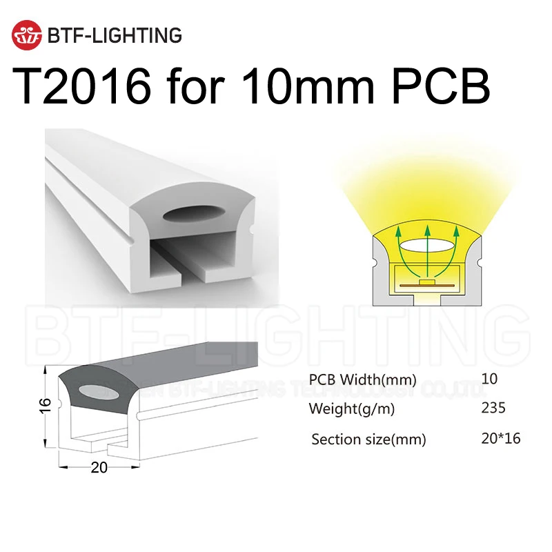 T2016 for 10mm PCB WS2812B светодиодный неоновый веревочный светильник IP67 из мягкого силикагеля 5 метров WS2811 гибкий ленточный светильник водонепроницаемая лампа для украшения дома - Испускаемый цвет: T2016 for 10mm PCB