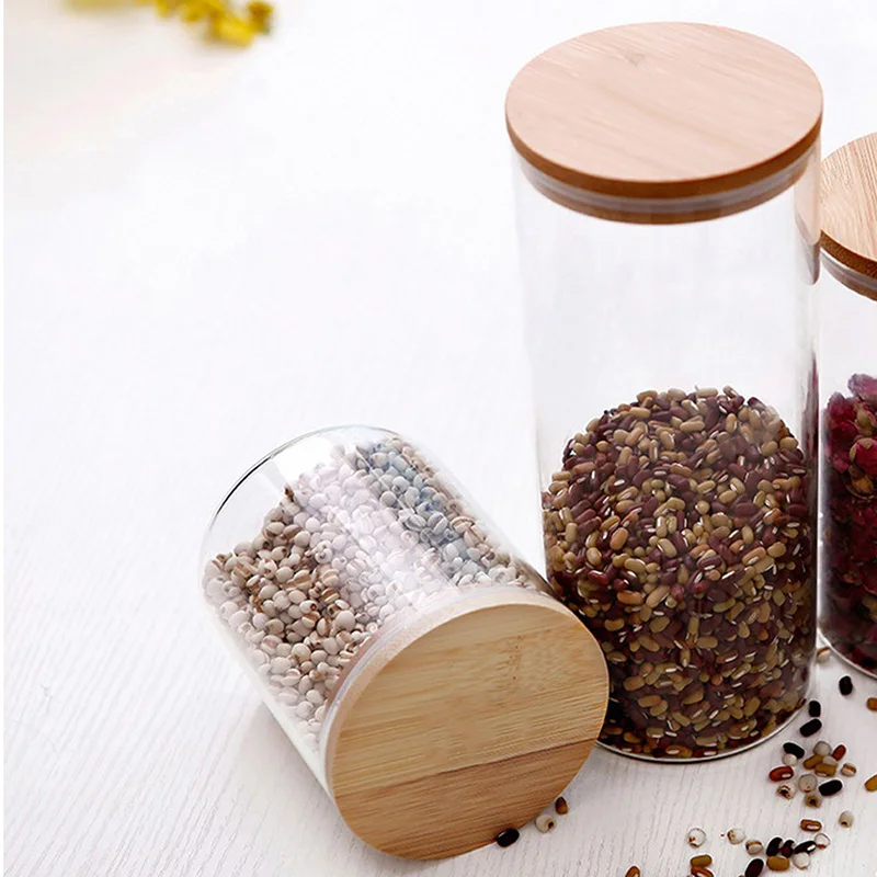 Кухонная Стеклянная банка для хранения еды экологичные кухонные бутылки