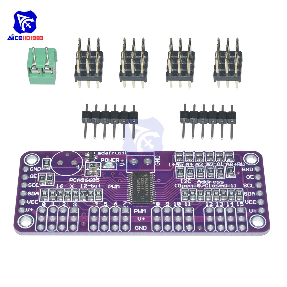 Diymore CJMCU PCA9685 16 каналов 12 бит PWM сервопривод модуль I2C интерфейс 1 6 кГц
