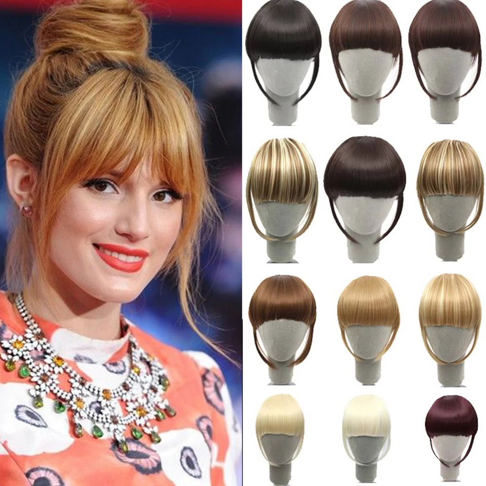 Накладные волосы MANWEI Bangsblack коричневый красный зажим для синтетических волос