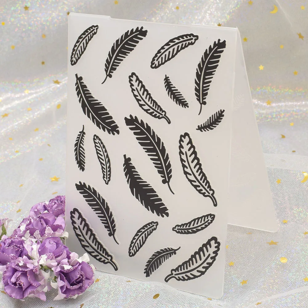 Шаблон с перьями бумажный трафарет для тиснения пластиковая папка шаблон