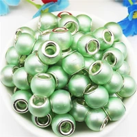 10 pcs round loose big hole beads pearl shape euorpean beads fit pandora bracelet for jewelry making necklace earrings bangle