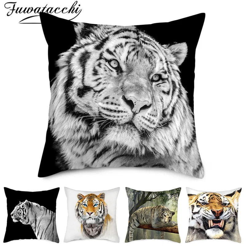 Чехол на подушку с изображением тигра Fuwatacchi King of The Forest Animal наволочки для дома