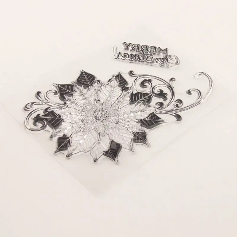 Рождественский цветок силиконовая прозрачная печать штамп сделай сам