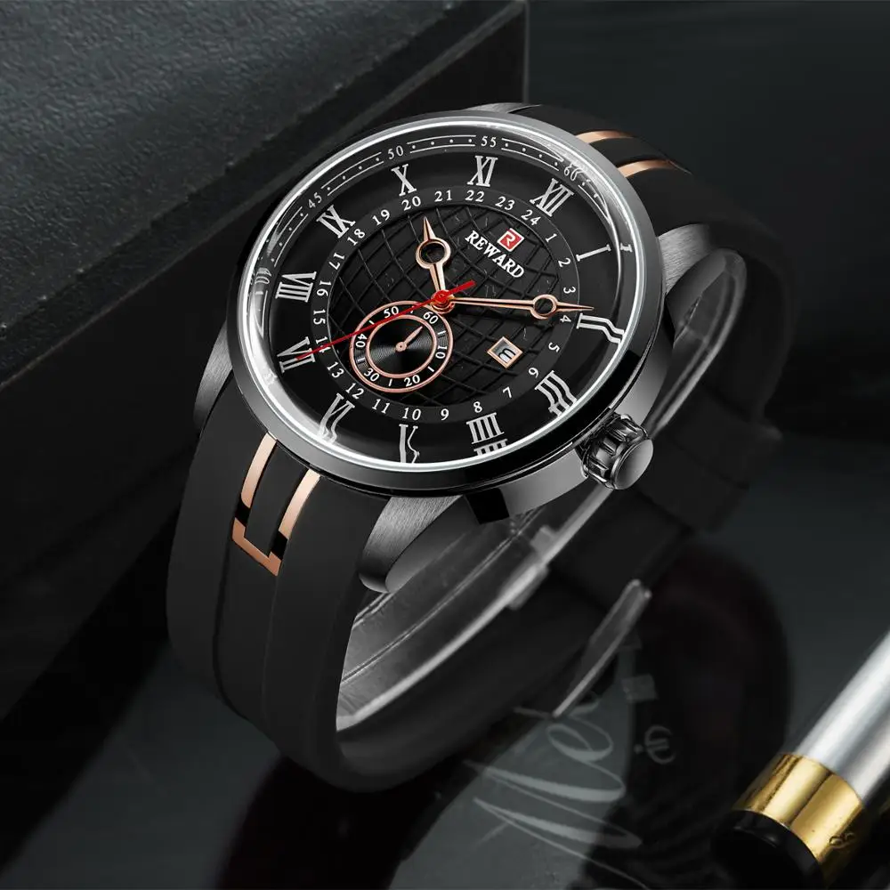 Награда военные спортивные модные мужские часы силиконовые Роскошные Кварцевые