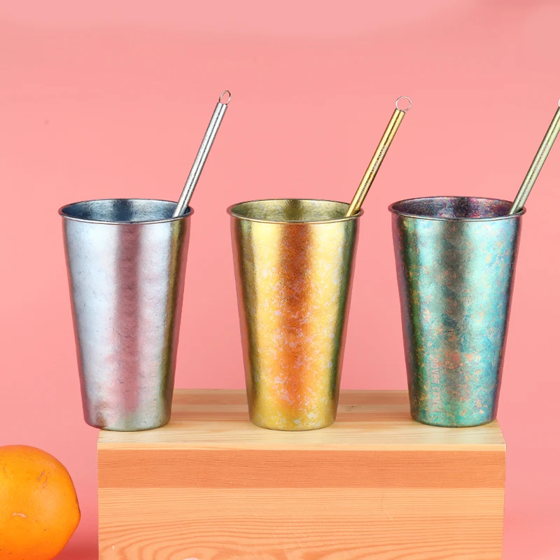 Прямая соломинка из титана многоцветная солома титанового сплава с чистящей