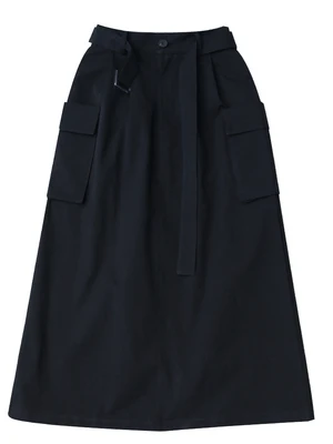 Новинка стирающаяся хлопковая тонкая трапециевидная юбка с разрезом на талии