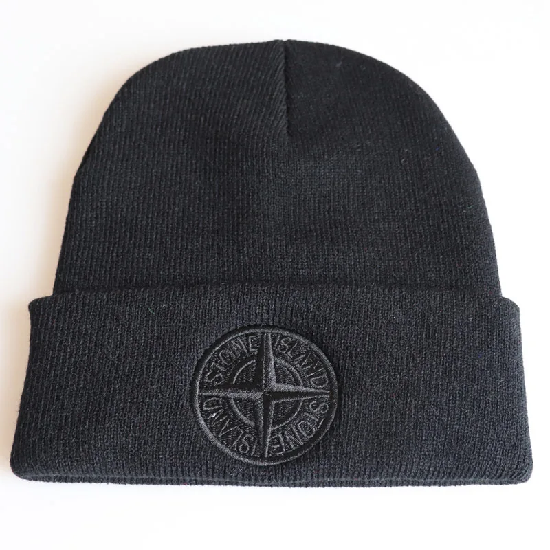 

New Woolen Hat Cross Dart Embroidery Letter Knitted Hat Hip-hop Hip Hop Cap Black Hat Cap Men Ski Maks