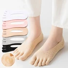 Женская летняя обувь пять пальцев носки женский ультратонкий носок Смешные носок невидимые носки с ворсом; С силиконовой нескользящей подошвой дышащие антифрикционные