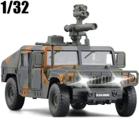 132 scale military model toys u s armed forces h1 suv diecast metal sound light pull back car model toy for kids gift