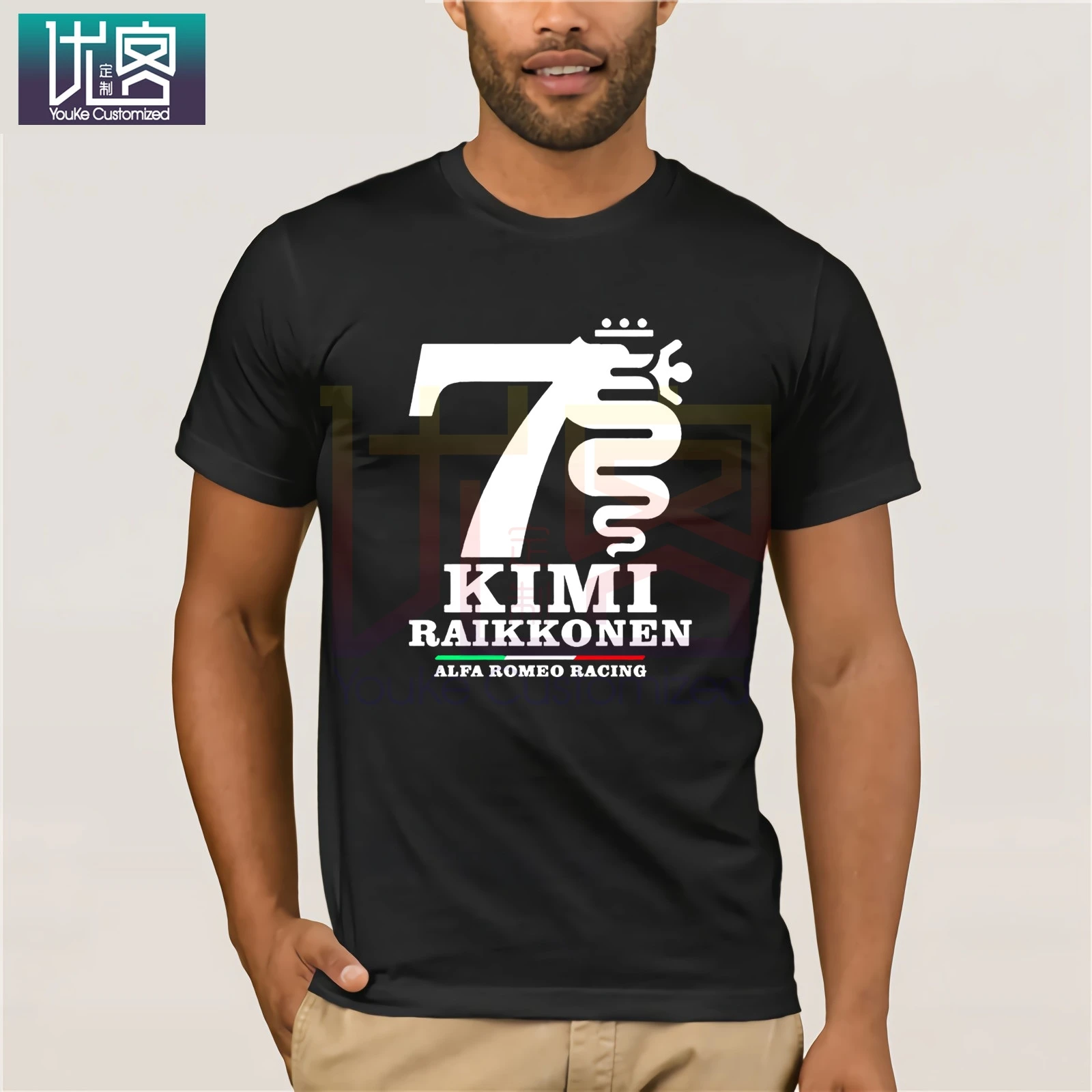 Kimi Raikkonen Alfa Romeo Racing Футболка мужская забавная футболка с принтом женские топы