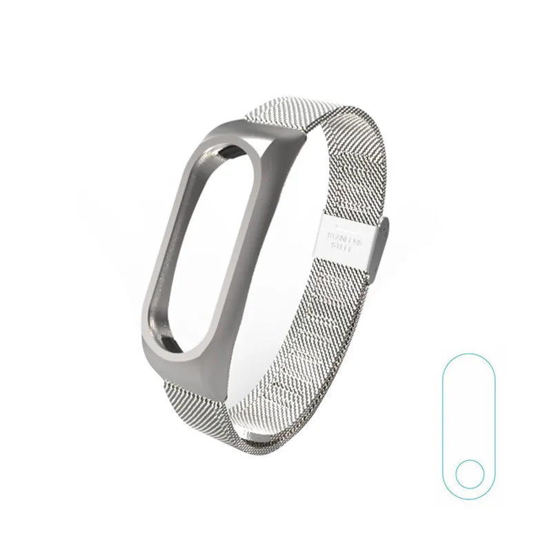 Silver Безвинтовой ремешок mi band 2 для браслета Xiaomi mi band 2 - Цвет: Silver
