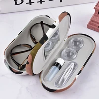 creative dual use glasses case handmade 2 in 1 double layer box multi purpose convenience portable practical contact lens boxes