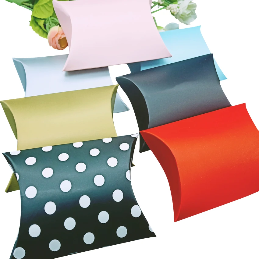 10 шт./лот красочная Подушка милая коробка для конфет бумажная Подарочная