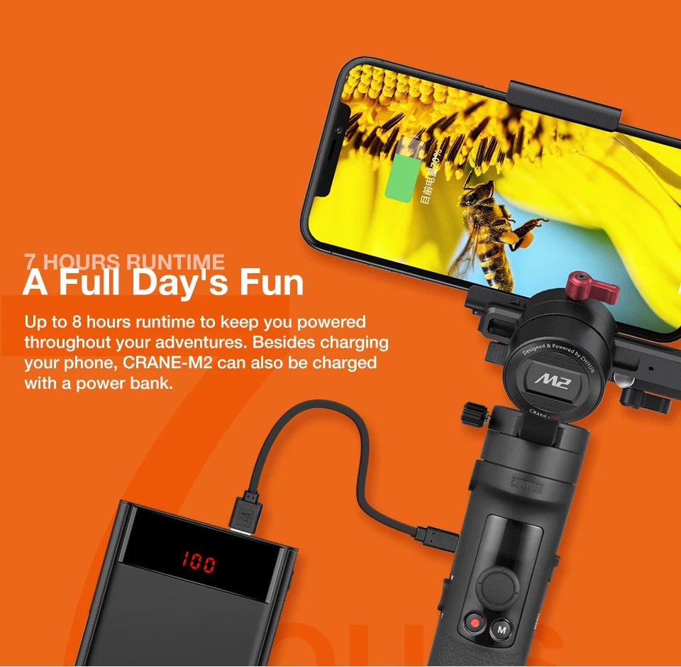 Zhiyun Crane-M2 кран M2 3-осевой ручной шарнирный стабилизатор для камеры GoPro Портативный все в одном Для беззеркальных камер смартфонов экшн-камер