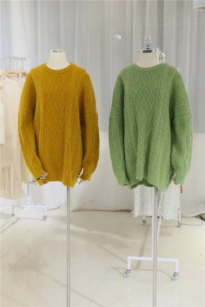 

Elegant Loose Sweater Women Long Sleeve Pullover Sweater Tops Female Casual Plus one