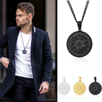 stainless steel necklace men the seals of the seven archangels solomon pendant judaism occult esoteric talisman amulet jewelry