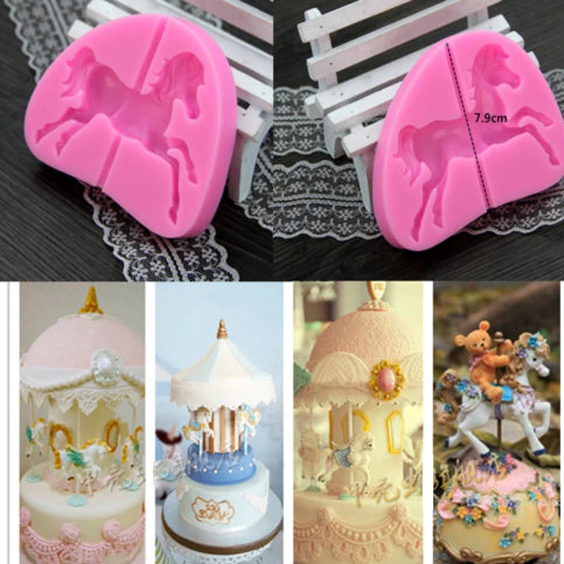 Diy карусель силиконовые формы Кухня смола для выпечки инструмент торта помадные