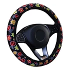 Чехол на руль автомобиля, универсальный, тканевый, с цветами, 37-38 см, 5 видов стилей