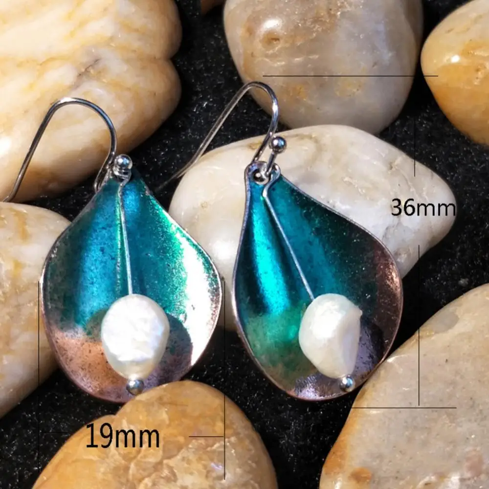 

Hot Sales!! Vintage Women Multilayer Leaves Faux Pearl Pendant Dangle Hook Earrings Gift