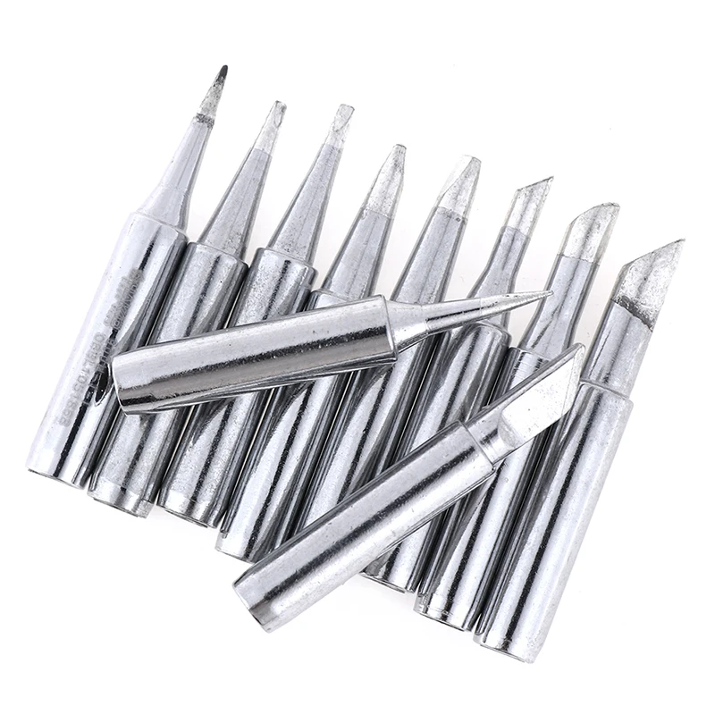 

10PCS/Set 900M-T Lead-free Soldering Iron Tips Solder Tip For 936 907 8586 898D 936d 852D Rework Soldering Station Tool Casing