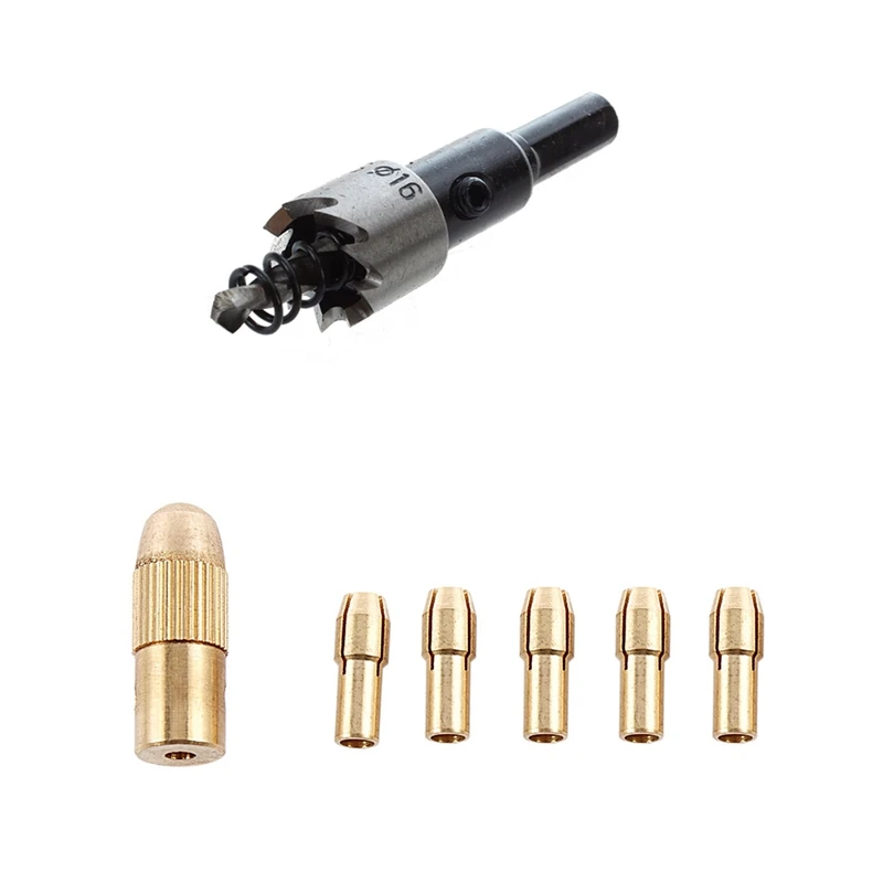 

Hole Saw Tooth HSS Steel Hole Saw Drill Bit Cutter Tool For Metal Wood Alloy 16Mm & 0.5-3Mm Electric Motor Drill Chuck