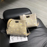 chinese straw bag female seaside vacation beach bag 2020 autumn new cosmetic bag ins small daisy messenger bag