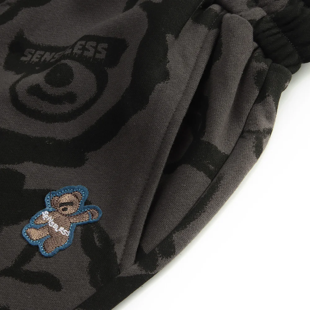 

Aolamegs Shorts Men Bear Embroidery Print Casual Cozy Loose Short Pants Summer Retro Harajuku Hip Hop Fashion Streetwear Couple