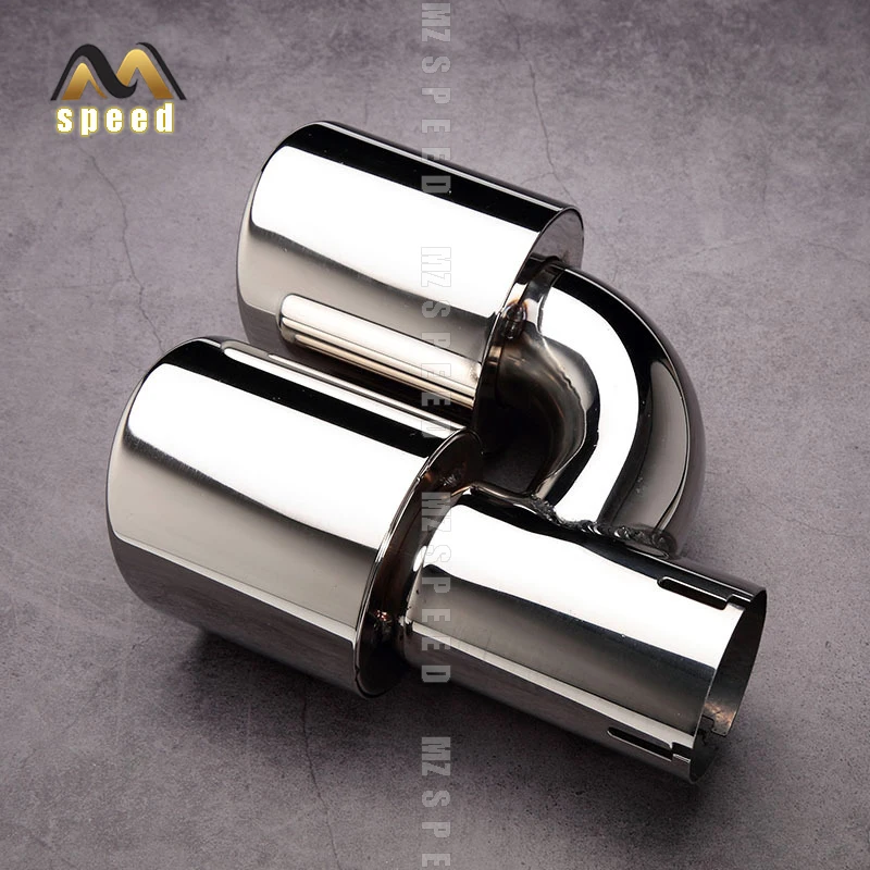 

Accessories stainless steel black and bright face without marked H-type double outlet straight edge exhaust pipe tailpipe