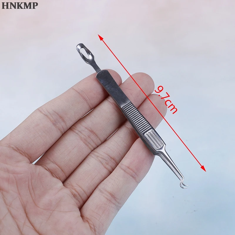 

New1PC Double Head Acne tweezers Curved Straight Blackhead Tweezers Anti Slip Stainless Steel Acne Tweezers Needle Removal Tools