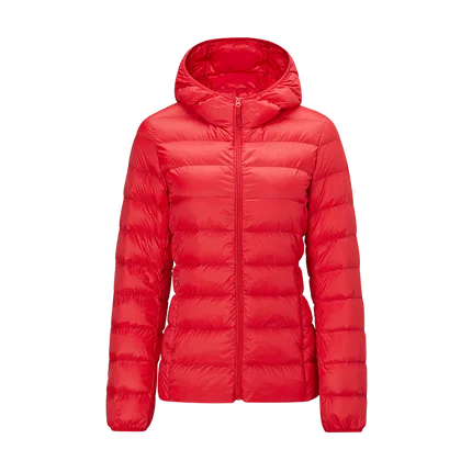 Red Hooded Xiaomi Yeation, женский пуховик, ультра-светильник, тонкий, новинка, Осень-зима, тонкий, короткий, теплый, белый, утиный пух, пальто, женская верхняя одежда - Цвет: Red Hooded