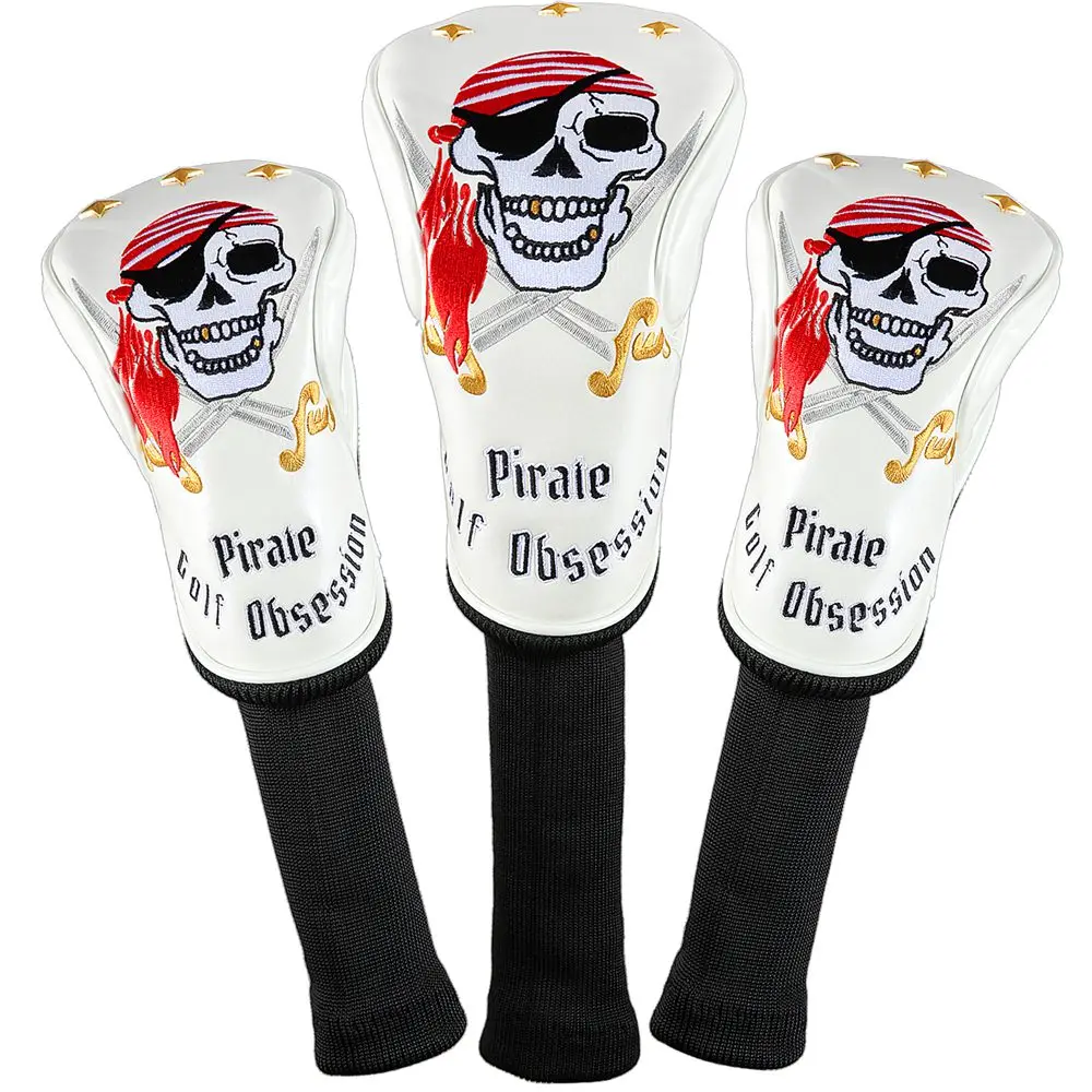 

Pirate Thick PU Leather Golf UT Cover Headcover Golf Hybrid Headcover Utility Rescue Number Tag