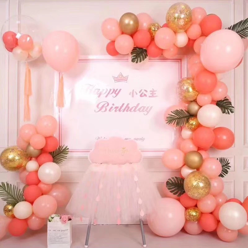 10/20/30 шт Розовый Золотой коралловый красный перламутровый латексный шар для