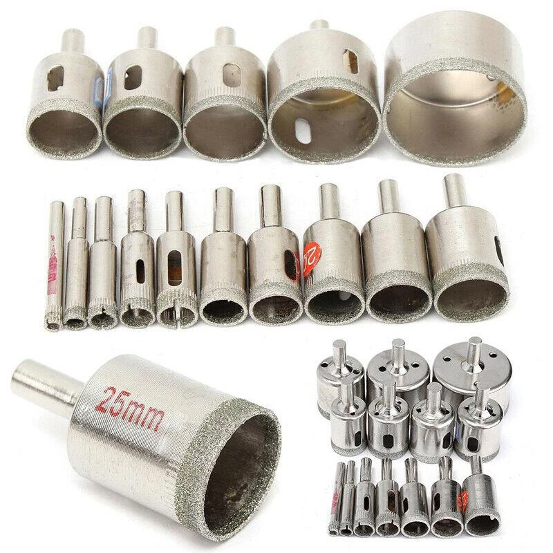 15pcs Marble Glass Ceramic Hole Saw Drilling Drill Bits For Power Tools Diamond Coated Drill Bit Set Porcelain Drilling Head