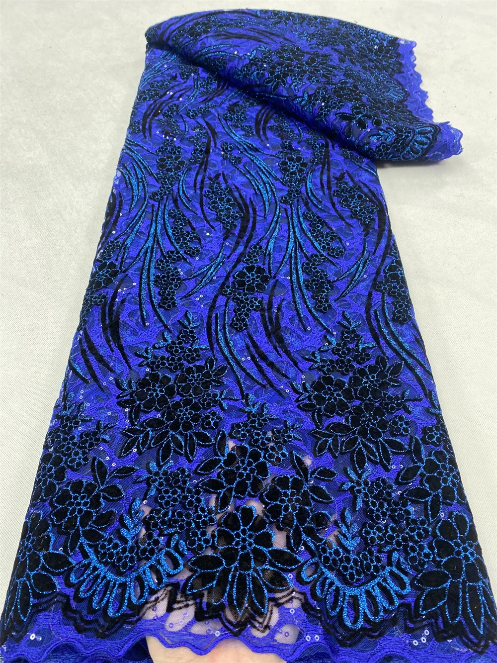 NI.AI африканская кружевная ткань высокого качества французская бархатная с