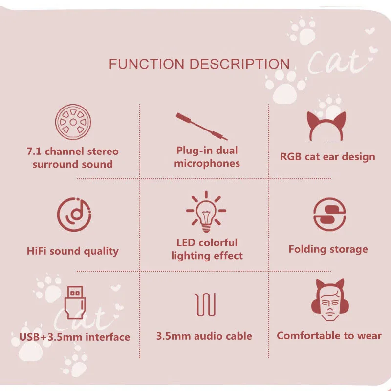 

AKZ-022 Wired Headset Gamer PC 3.5mm PS4 Headsets With Mic ENC Noise Reduction HiFi 7.1 Channel RGB Wired Headphone 2021
