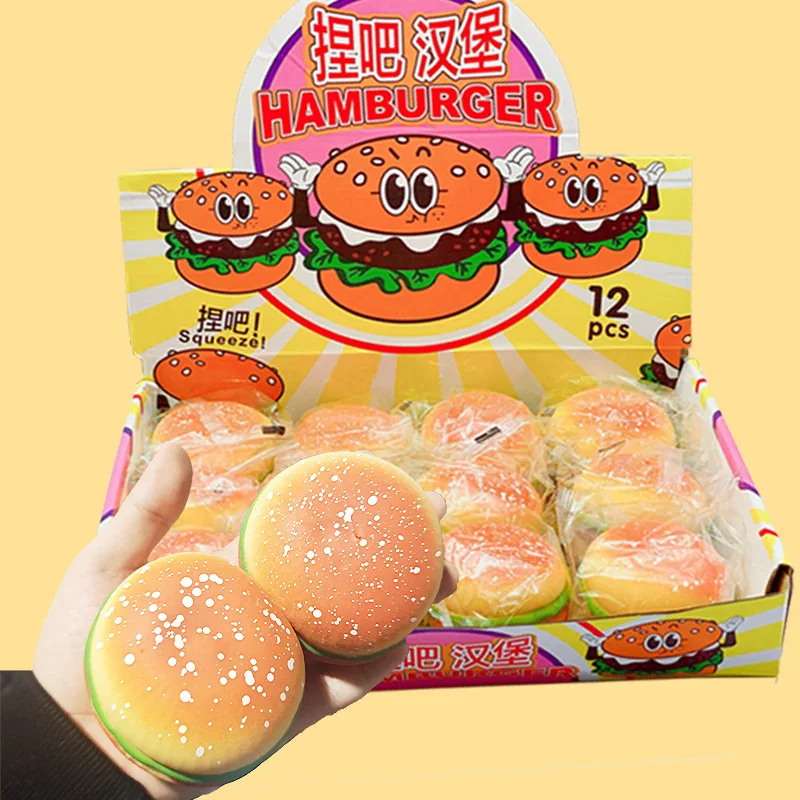 

Creative Decompression Hamburger Vent Food Slow Rebound Decompression Pinch Music Toy Squishy Stress Toys Stress Reliever Toys