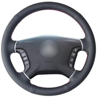 diy non slip durable black natural leather car steering wheel cover for mitsubishi pajero 2007 2014 galant 2008 2012