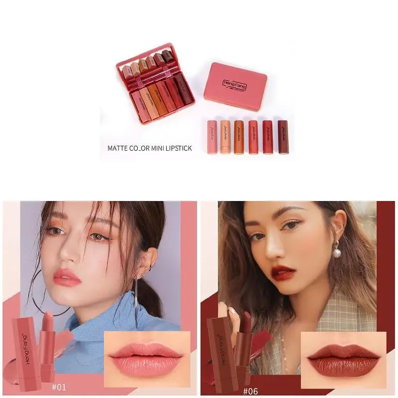 

1 Set Lipstick Long Lasting Matte Makeup Cosmetic Portable Gift for Women Lady HJL2019