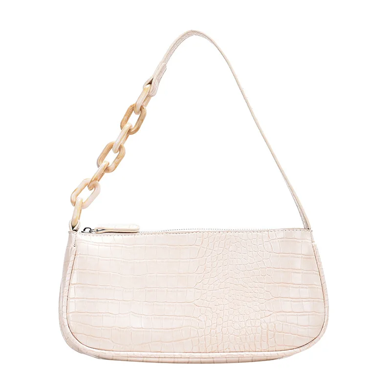 

Single shoulder messenger bag small crowd bag crocodile pattern chain armpit bag female temperament baguette