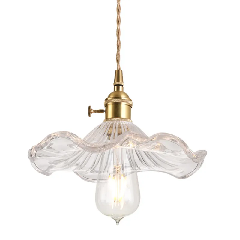 Креативный прозрачный стеклянный подвесной светильник в виде лепестков