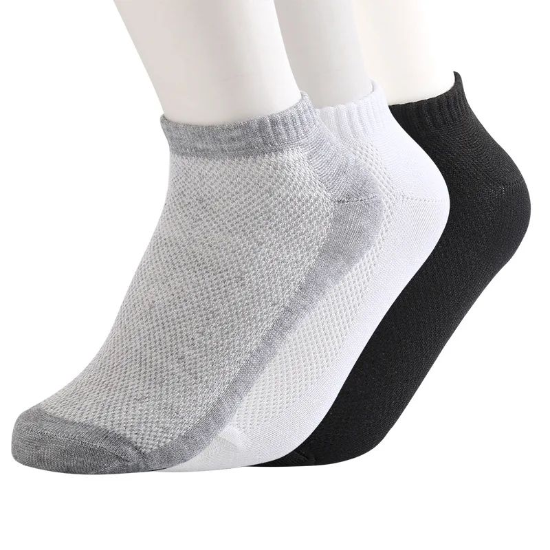 

2021 Time-limited Sale Socks Men Japanese Summer Solid Color Cotton Short Tube Mesh Socks Low Help Invisible Boat Fashion Men's
