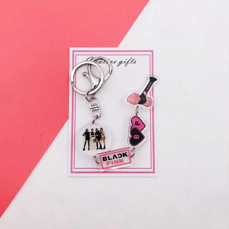 blackpink Kpop BLACKPINK EXO GOT7 SEVENTEEN TWICE TXT Lightstick форма брелок Подвеска для ключей сумка аксессуары вентиляторы подарки, Прямая поставка - Цвет: blackpink