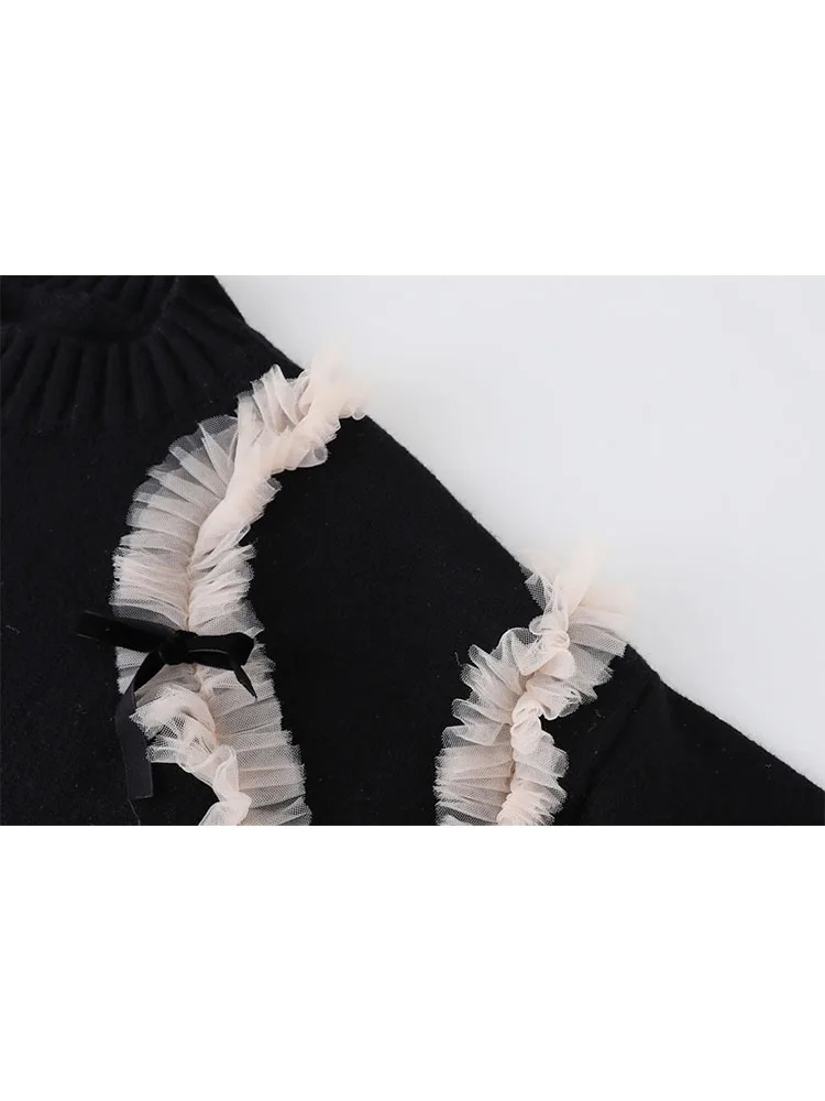 Женский свитер в стиле пэчворк Свободные Повседневные вязаные пуловеры с