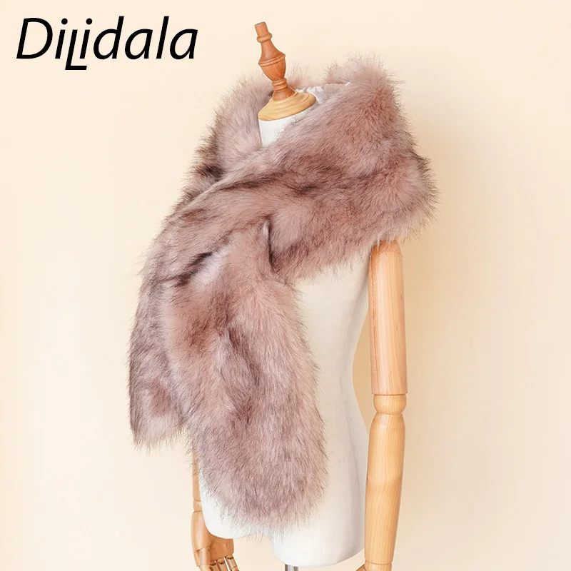 Dilidala женский шарф с воротником из искусственного лисьего меха Модный