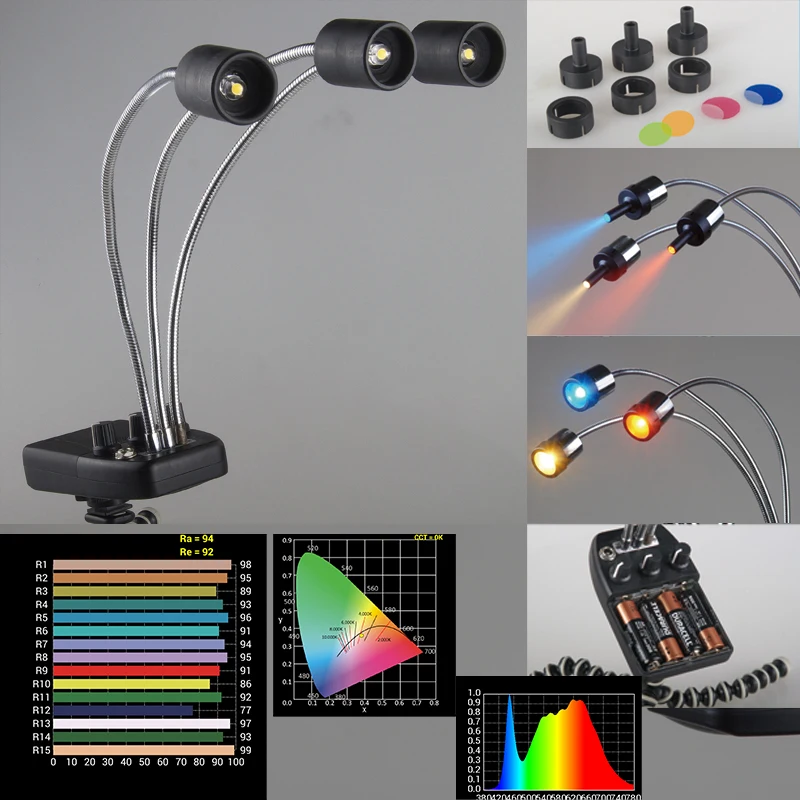 Falcon Eyes тройсветодиодный 3 LED Волшебный фон свет для макросъемки/ювелирные изделия