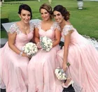 Новое поступление, румяна, розовое платье подружки невесты, длинное шифоновое платье для сада, вечерние пригласительные на свадьбу, платье для подружки невесты, большие размеры