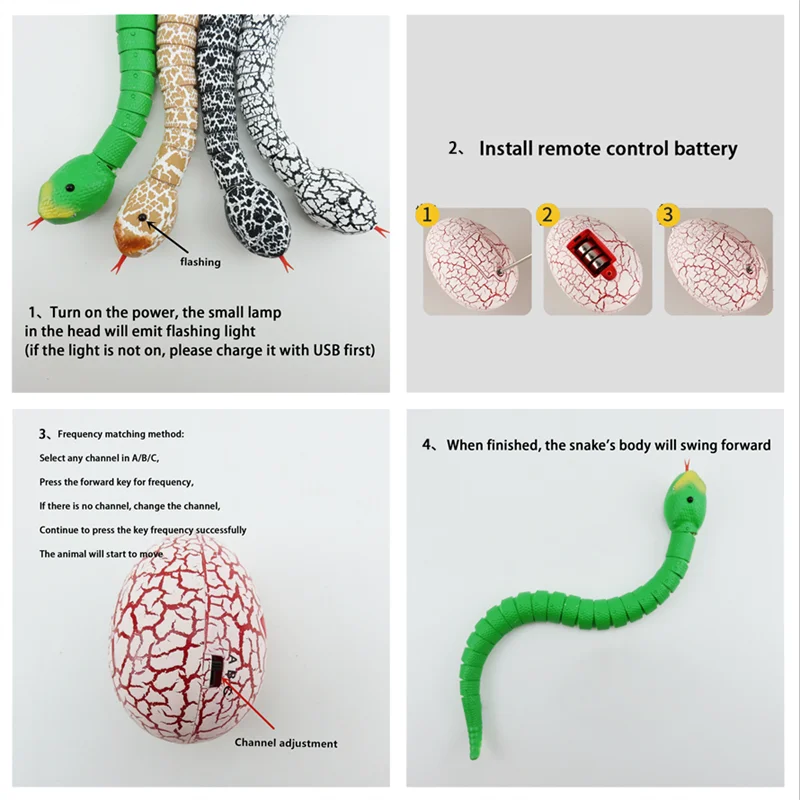

Infrared Remote Control Snake RC Snake Cat Toy And Egg Rattlesnake Animal Trick Terrifying Mischief Kids Toys Funny Novelty Gift
