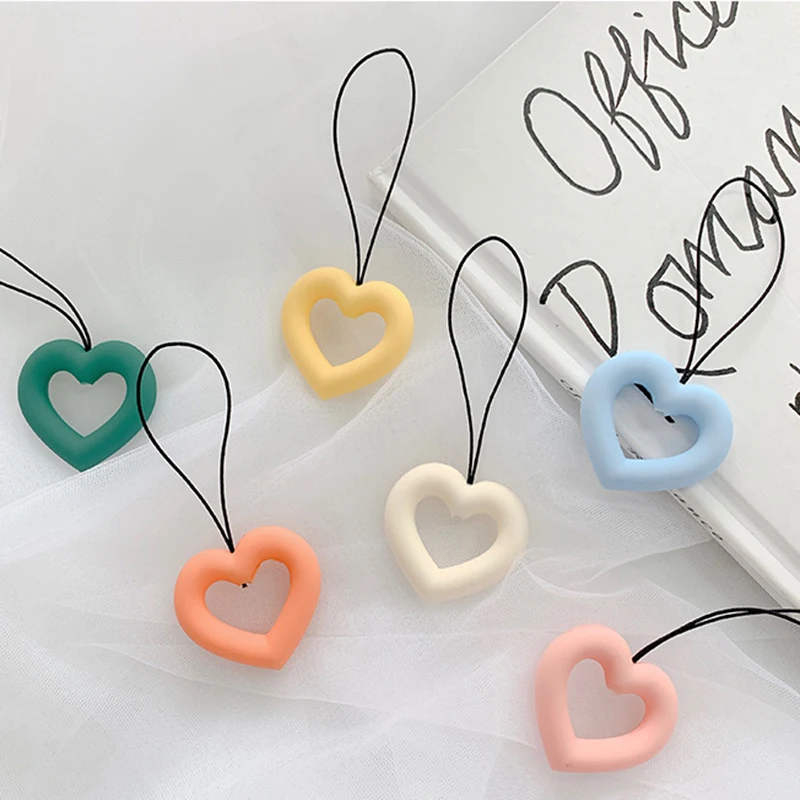 INS Cute Love Heart мобильный телефон Силиконовый ремешок для ключей USB палец кольца
